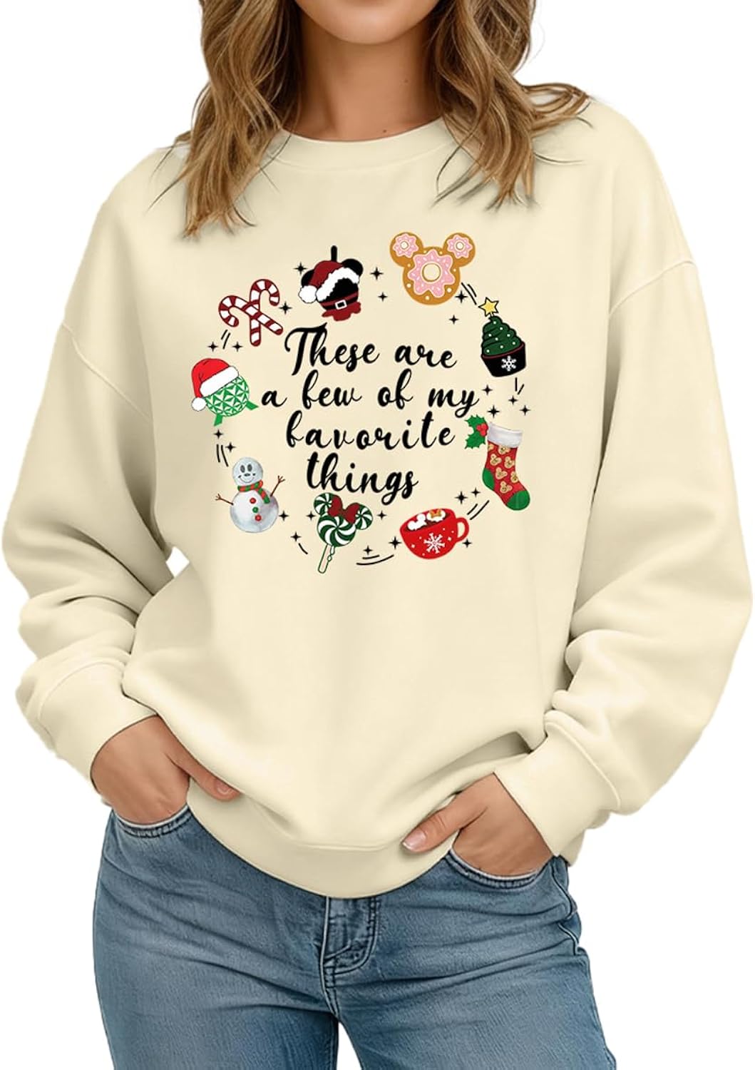 Christmas Sweatshirt for Women Magic Merry Christmas Sweatshirts Xmas Holiday Crewneck Pullover Tops