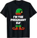 Funny The Pregnant Elf Xmas Christmas Pregnancy T-Shirt