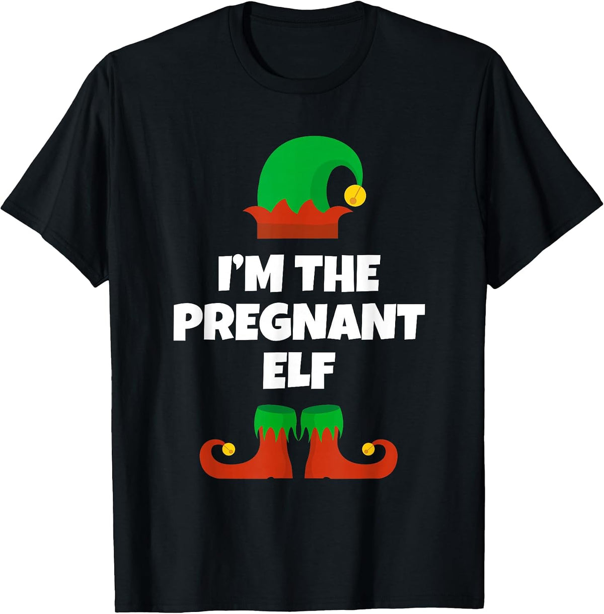 Funny The Pregnant Elf Xmas Christmas Pregnancy T-Shirt