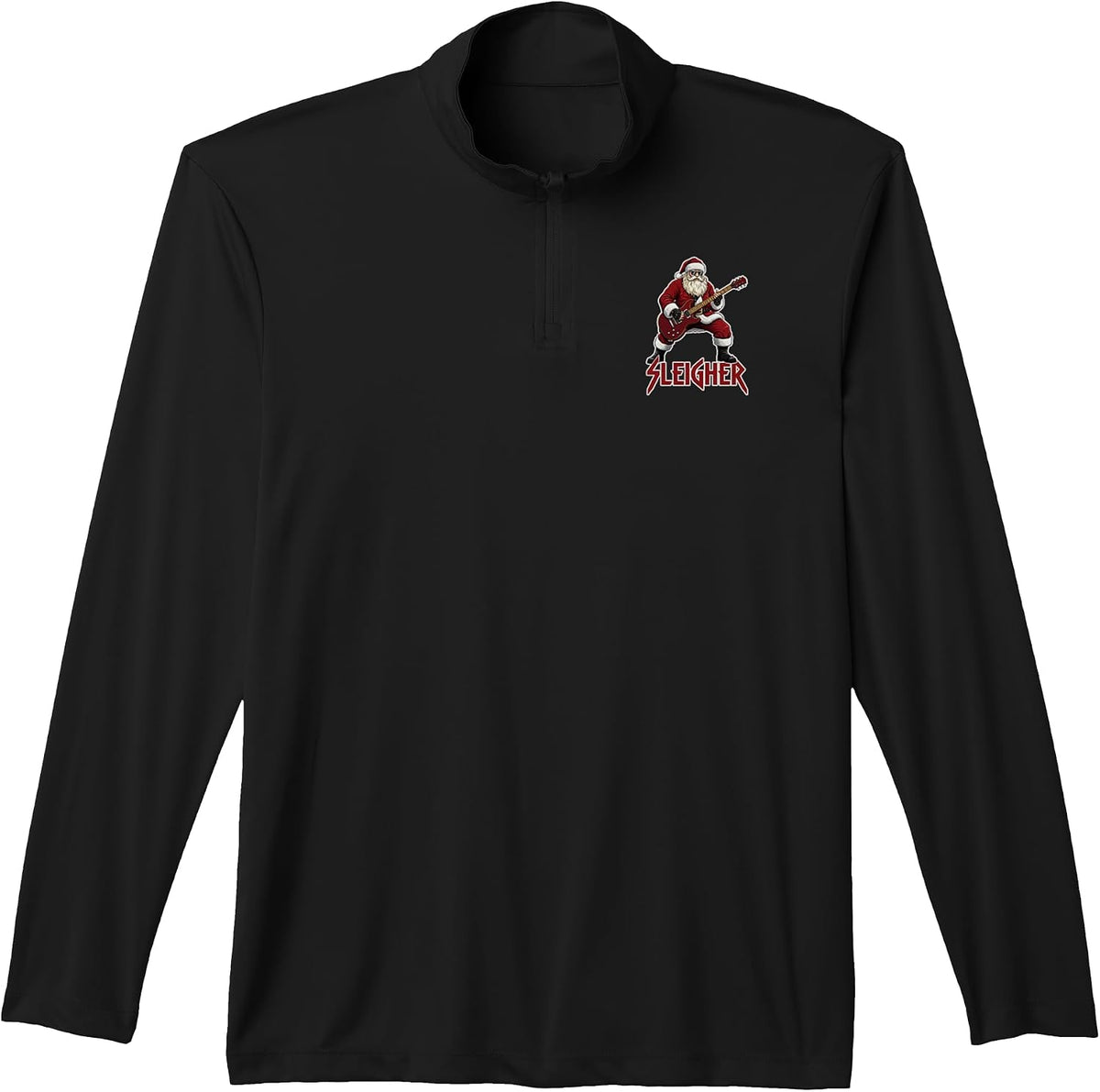 Christmas Sleigher Heavy Metal Santa Rock On Xmas Performance Quarter-Zip Top