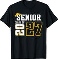 Class of 2027 Senior 27 High School Graduation Black Gold T-Shirt
