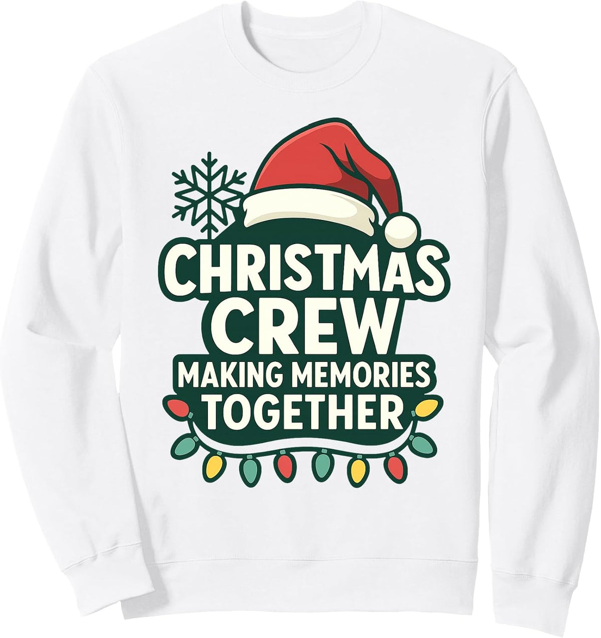 Christmas Crew Cute Lights Art Graphic Sweatshirt