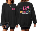 Emergency Department Sweatshirt Nurse Sweatshirts for Women ER Crewneck Graphic Long Sleeve Shirts Gifts Casual Tops