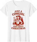 Retro Vintage Just A Cowgirl Who Loves Christmas T-Shirt