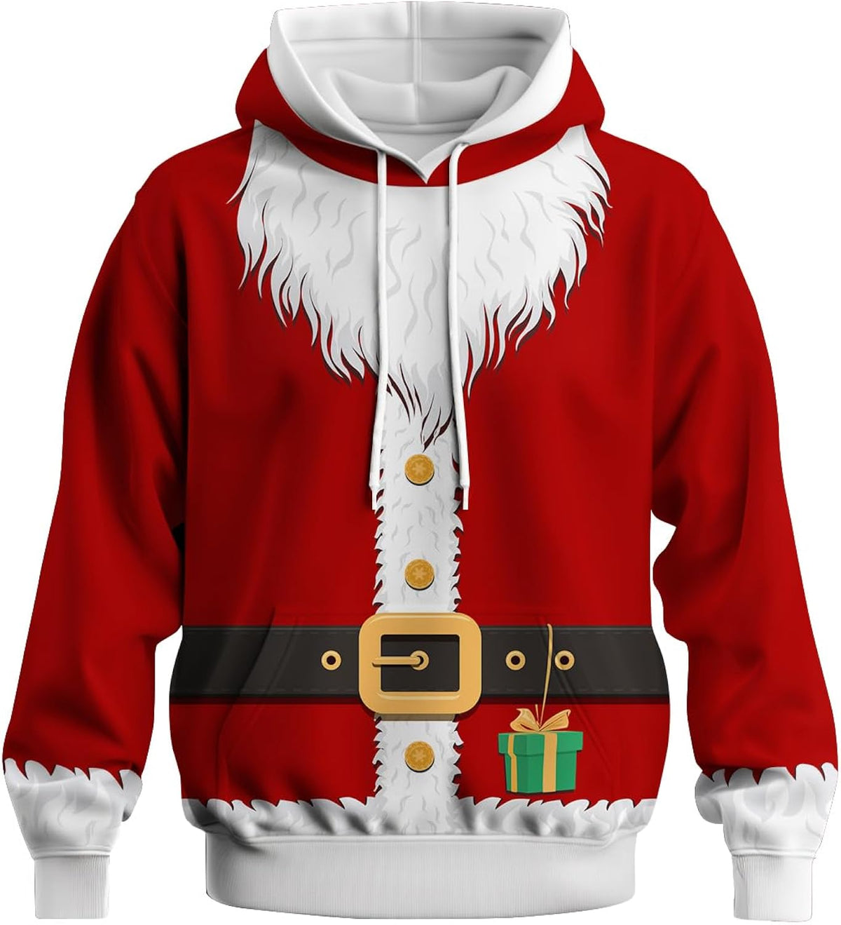 Funny Christmas Hoodie for Men Women Santa Claus Costume Hoodies Sweatshirt