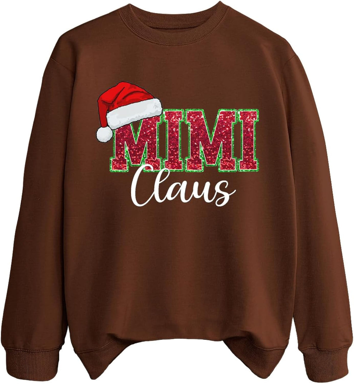 Womens Christmas Mimi Sweatshirt Grandma Cute Santa Graphic Long Sleeve Pullover Tops Xmas Shirt