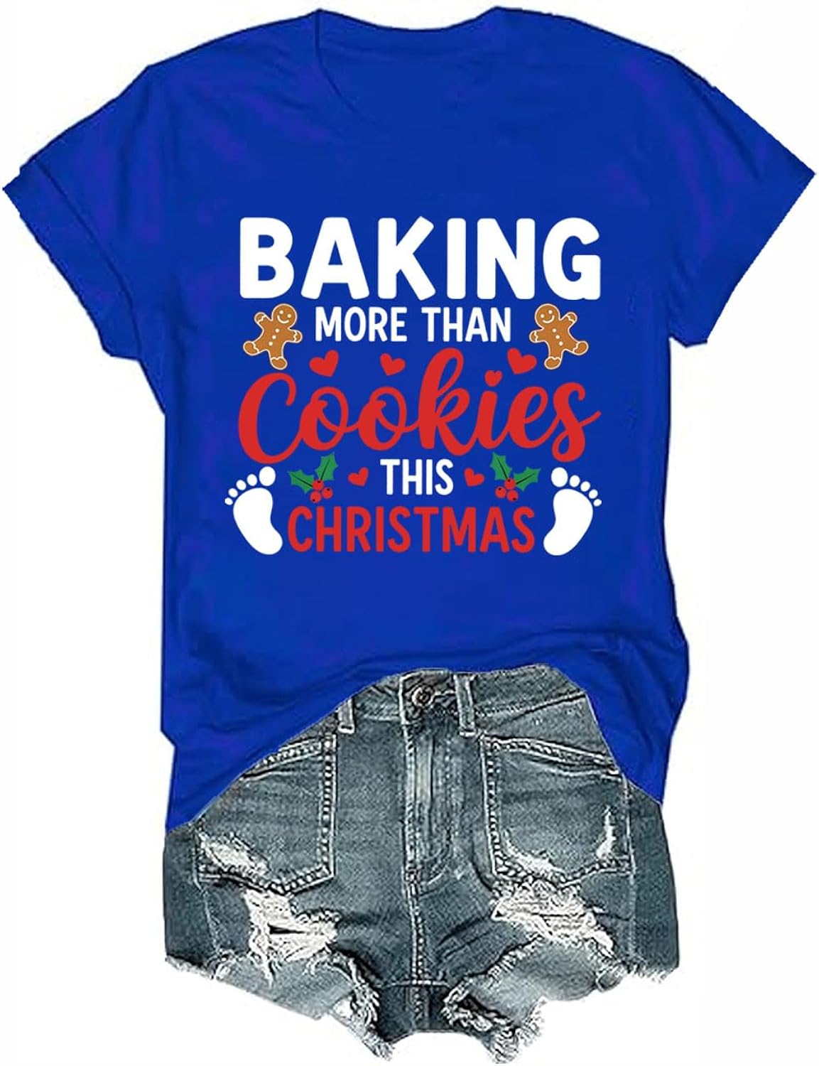 Baking More Than Cookies This Christmas Shirt Christmas Pregnancy Shirt Maternity Christmas T-Shirt for Women