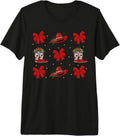 Western Coquette Cowgirl Christmas Bow Retro Christmas Boots Premium Tri-blend T-Shirt