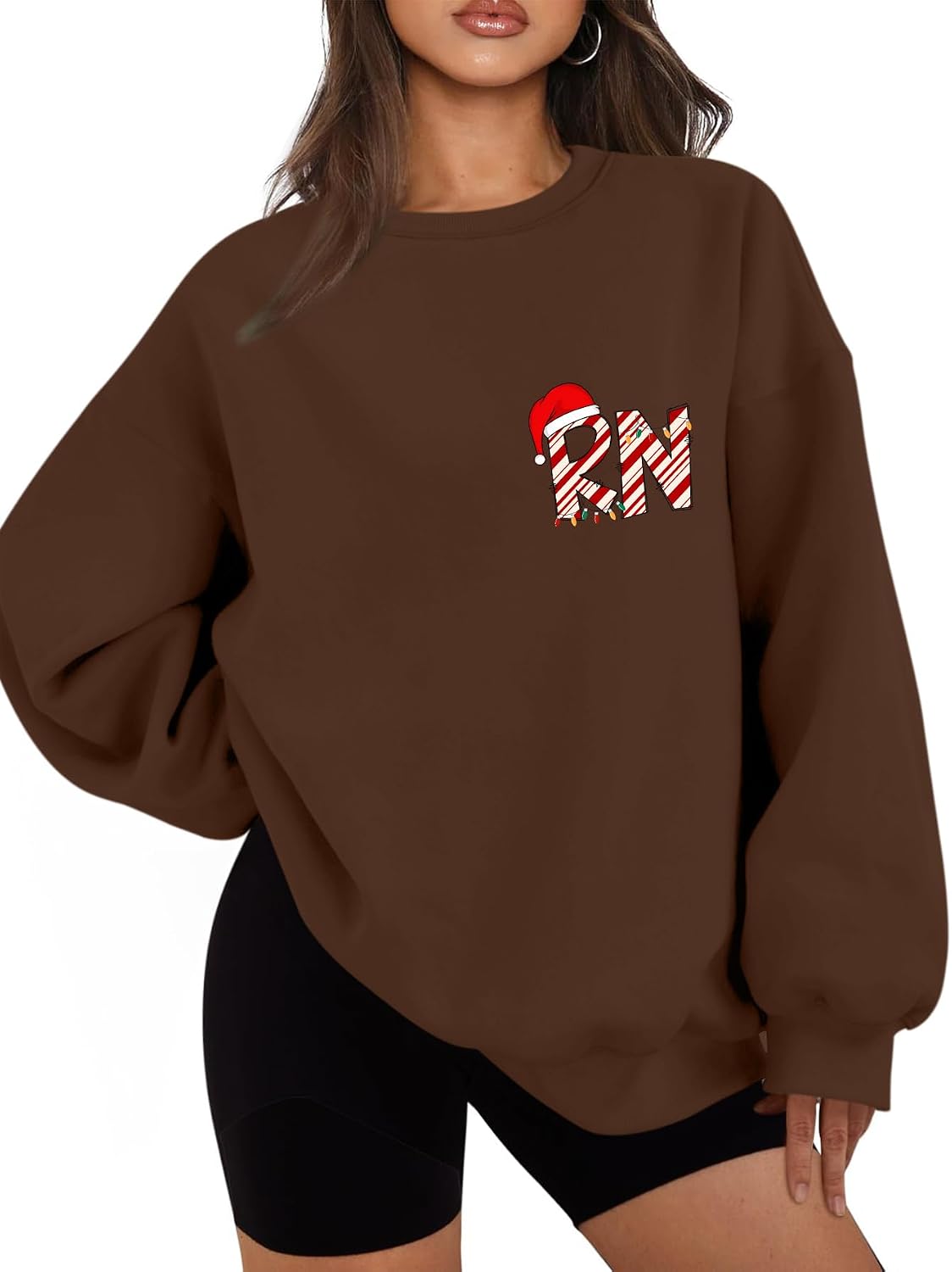 Christmas Registered Nurse Sweatshirt Christmas Sweatshirts for Women Long Sleeve Crewneck Shirt Xmas Gifts