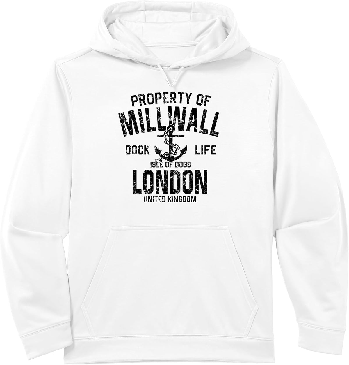 Property of Millwall Isle of Dogs London Anchor Black Aged Performance Hoodie