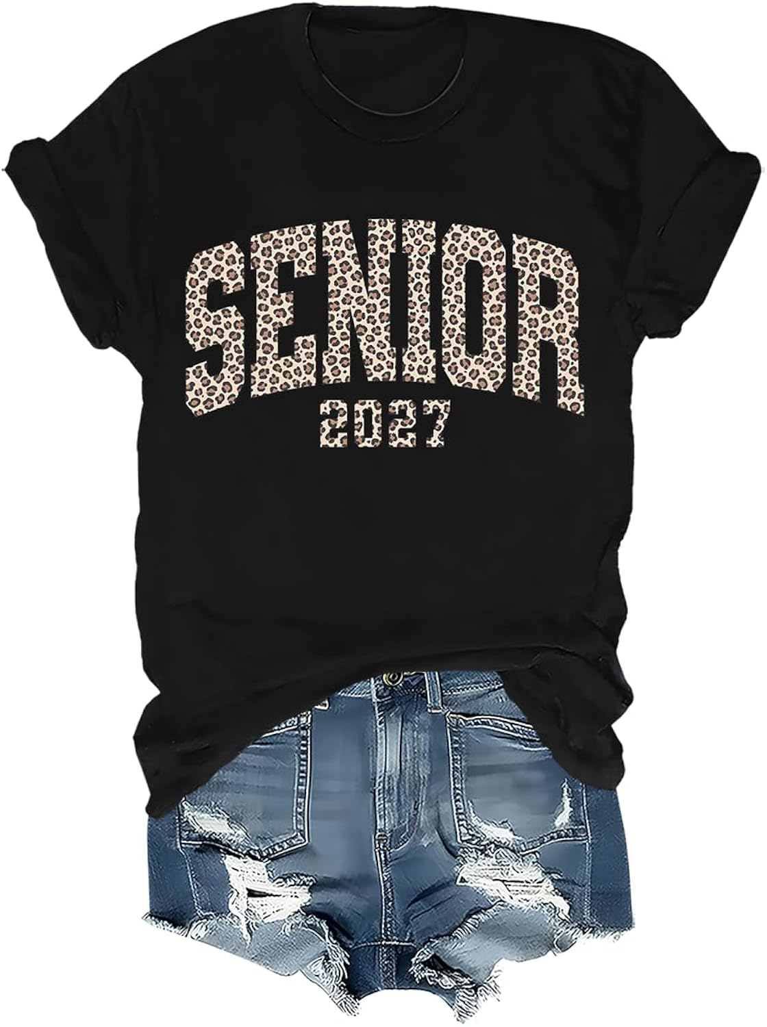 Senior 2027 Shirt for Women Men Class of 2027 Leopard Graduation Tee