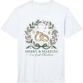 Men's Merry and Married Our First Christmas Holiday Newlyweds Xmas Performance T-Shirt
