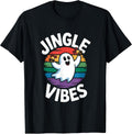 Hippie Holy Ghost Jingle Vibes Retro Holiday Spirit T-Shirt