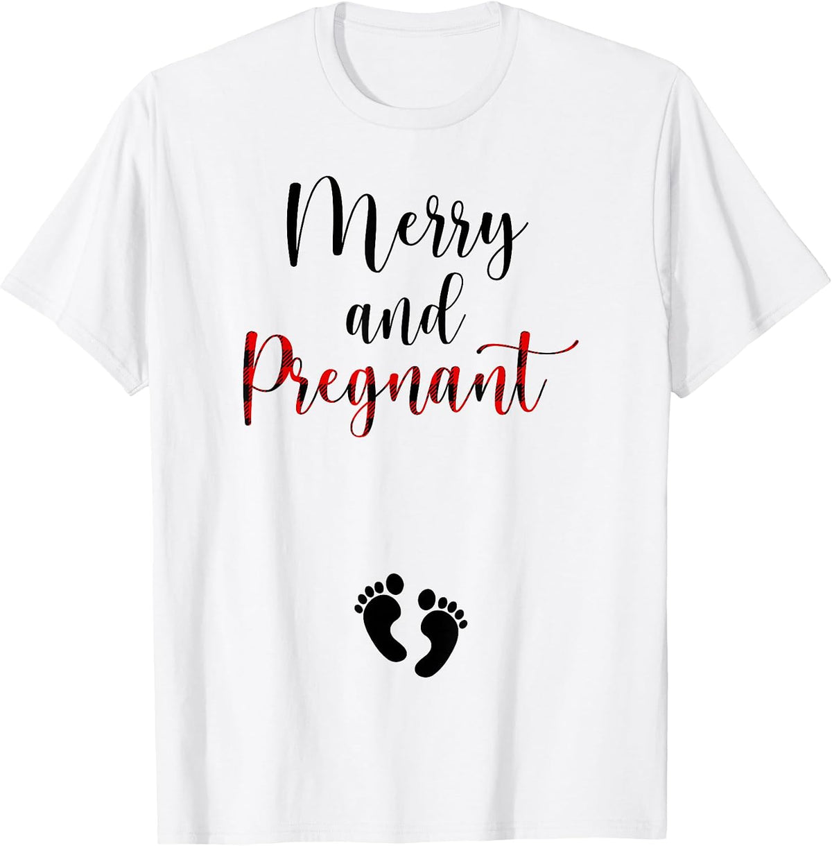 Merry and Pregnant Christmas Pregnancy Announcement Xmas T-Shirt