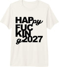 Happy 2027 Typography Modern New Year Celebration Sarcasm Premium Tri-Blend T-Shirt