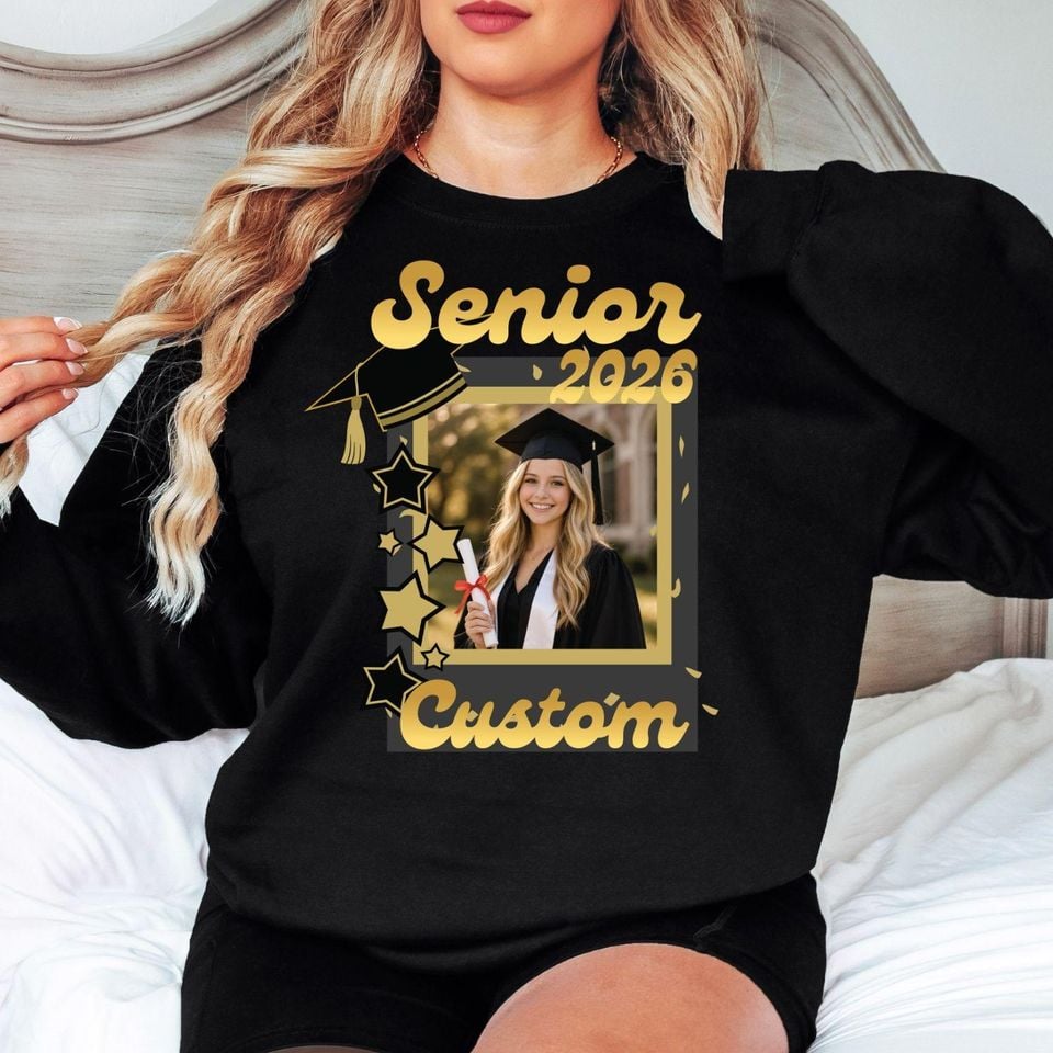 Senior 2026 Sweatshirt Custom Photo Crewneck Graduation Shirt Personalized Grad Gift Class Of 2026 Outfit