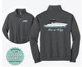 Custom Boat Design Quarter Zip Jersey 995M Boat Sweatshirt