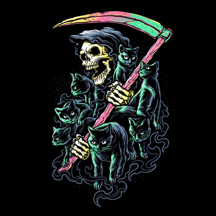 7 Deadly Cats - 3/4 Sleeve Raglan