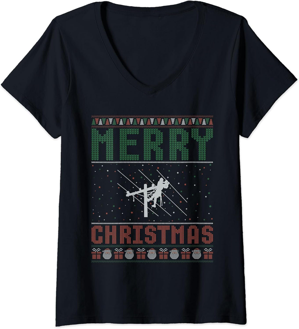 Funny Santa Hat Ugly Lineman Gift Outfits