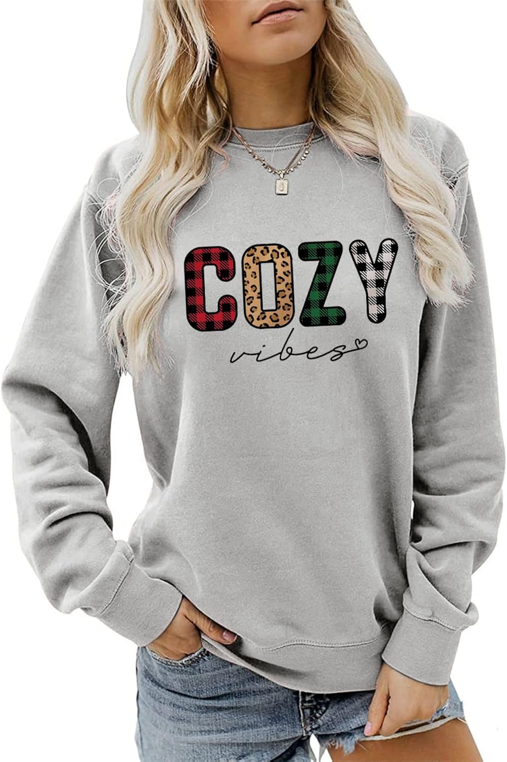 Cozy Vibes Sweatshirt, Cozy Season Sweatshirt Women Crewneck Pullover Tops Funny Winter Holiday Christmas Shirt Gift