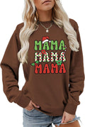 Mama Christmas Gift Fashion Printed Pullover Mama Christmas Long Sleeve Sweatshirt