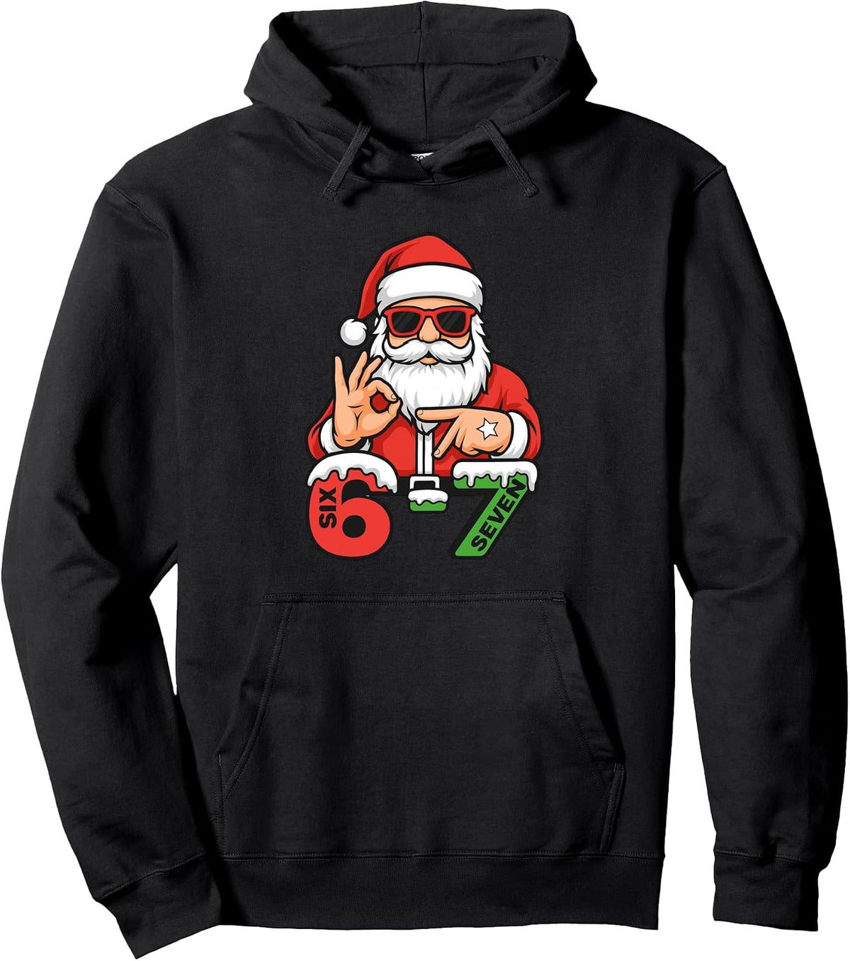 Funny Christmas 6 7 Meme Holidays Seasons Xmas Santa Meme Pullover Hoodie