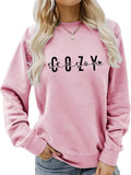 Cozy Season Sweatshirt Funny Letter Graphic Print Shirt Women Casual Crewneck Pullover Top Get Cozy Sweater Gift