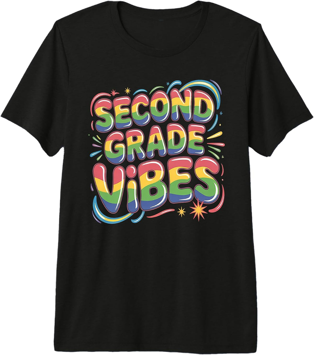 Vintage Second Grade Vibes Girl Rainbow Teacher Happy Future Premium Tri-Blend T-Shirt