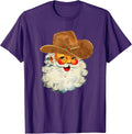 Santa Cowboy Western Christmas Xmas Holiday Pajamas T-Shirt