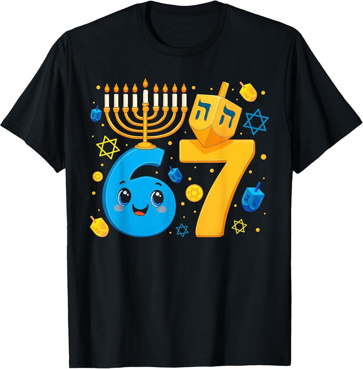 Funny 67 Hanukkah Meme Jewish Chanukah Menorah Dreidel Humor T-Shirt