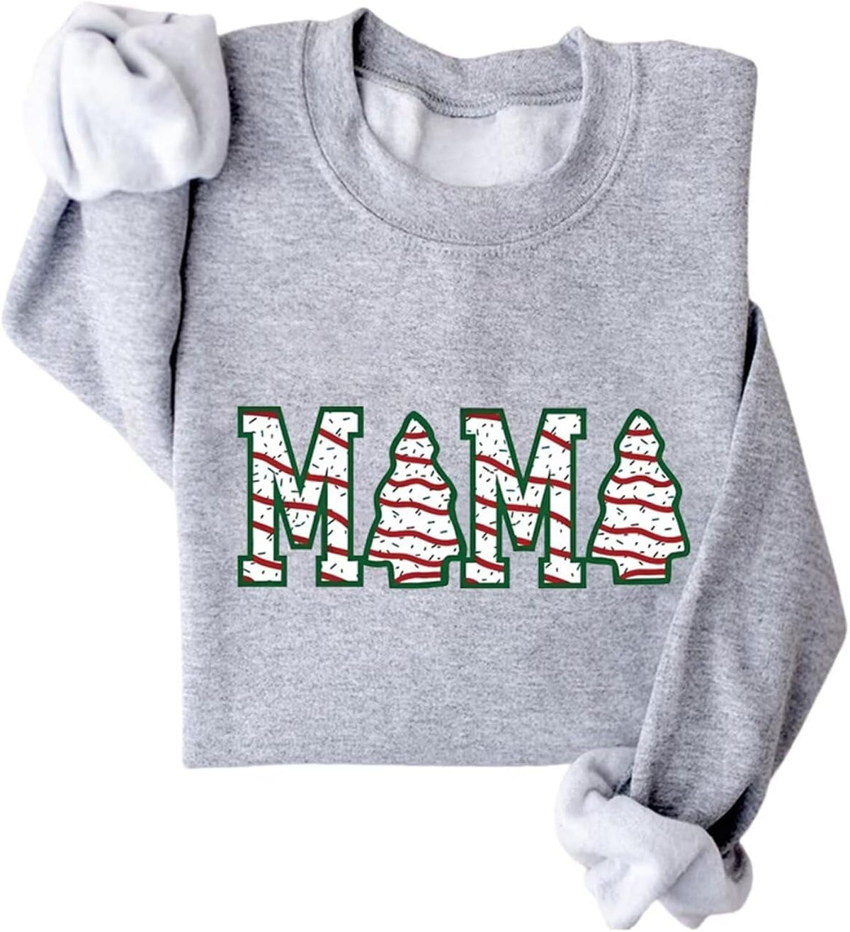 Mama Sweatshirt Women Funny Christmas Mom Graphic Long Sleeve Sweat Shirts Casual Crewneck Loose Fleece Pullover Tops