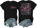 Senior 2027 Shirt Senior Class of 2027 Shirts for Women Funny Coquette Pink Bow Graduation T-Shirt