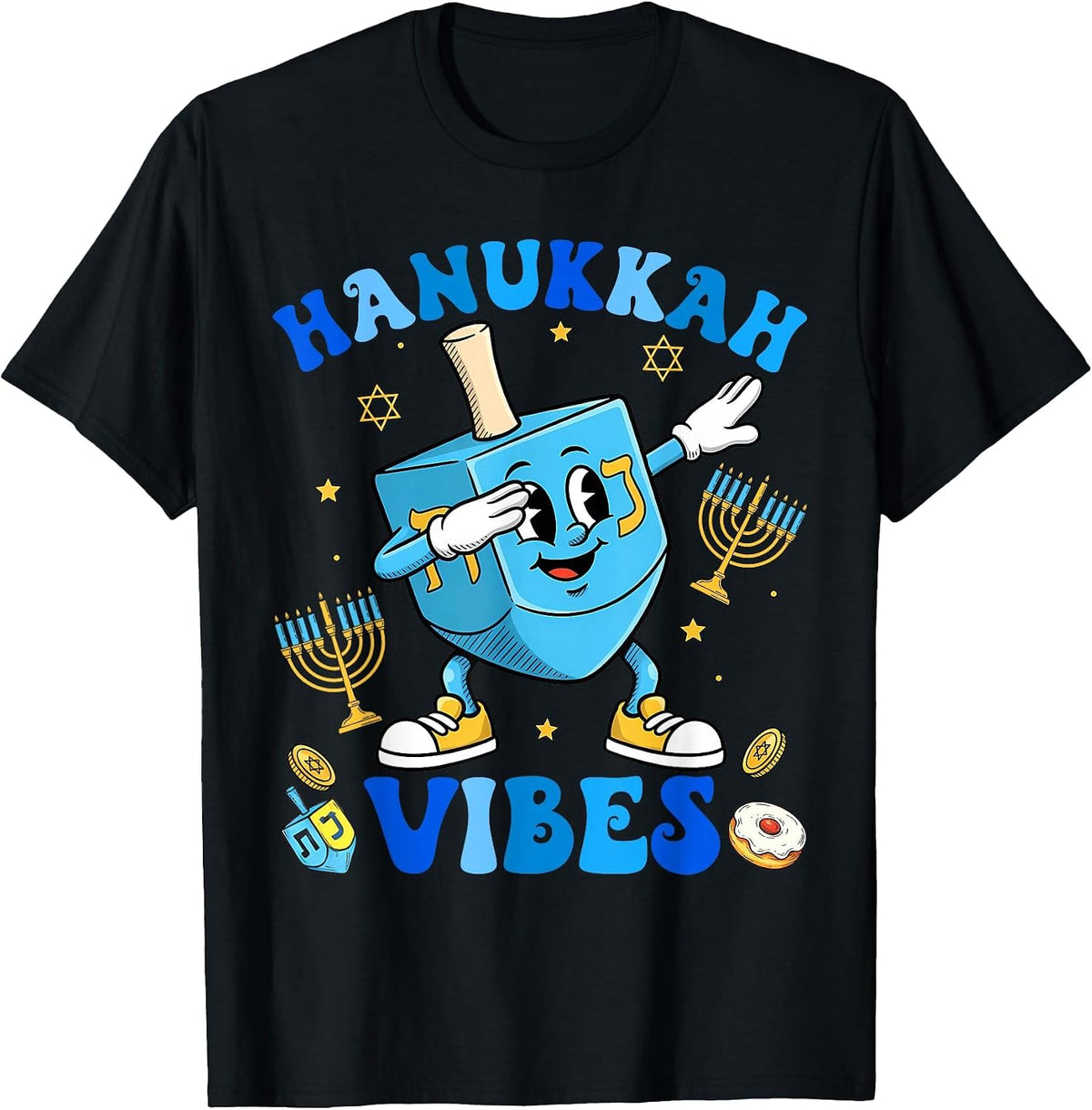 Hanukkah Vibe Funny Dreidel Dabbing Shirt Menorah Chanukah T-Shirt
