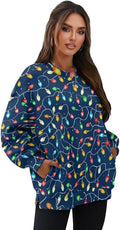 Womens Pullover Hoodies Crewneck Long Sleeve Oversized Casual Outfit Graphic Fall Tops Loose Fit Tops Shirts