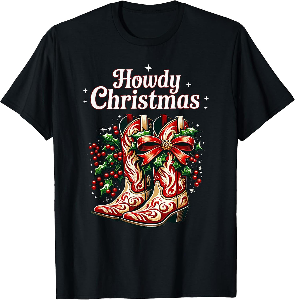 Cowgirl Christmas Howdy Christmas Western T-Shirt