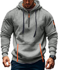 Half Zip Hoodie Men,Men'S Cargo Hoodies Quarter Zip Pullover Vintage Workout Running Active Sweatshirt With Pockets