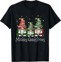 Cute Gnomes Merry Christmas Light Family Gnome Xmas Matching T-Shirt