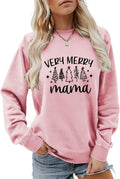 Very Merry Mama Sweatshirt Christmas Mom Life Shirt Women Casual Crewneck Pullover Tops Xmas Mama Sweater Gift