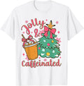 Christmas Coffee Lover Merry Xmas Vibes Jolly & Caffeinated T-Shirt