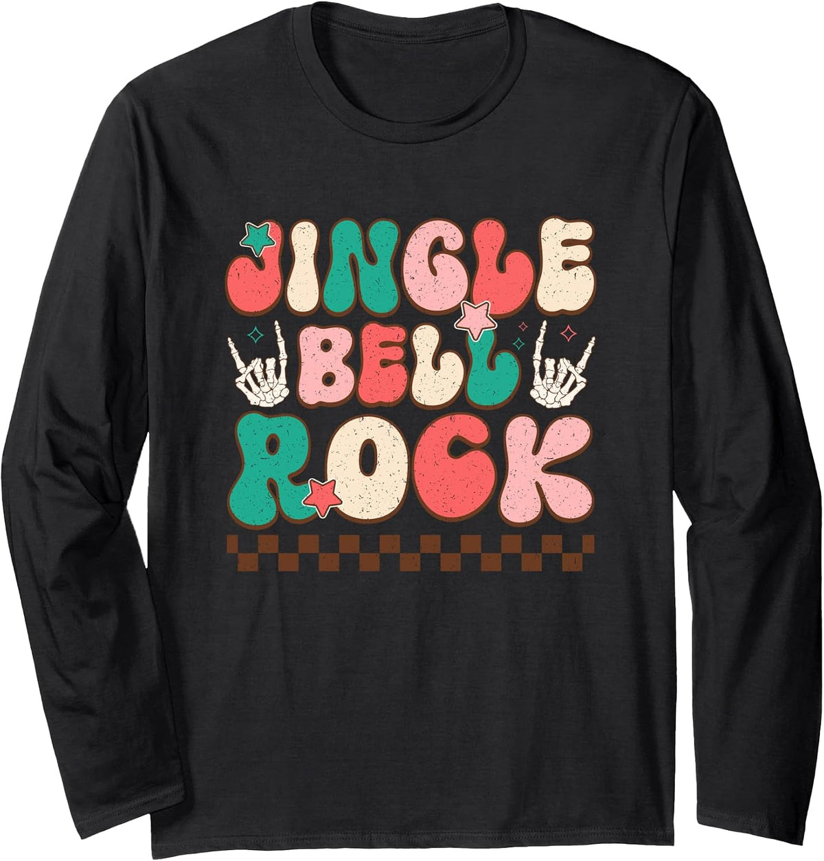 Jingle Bell Rock Retro Holiday Cheer Fun Long Sleeve T-Shirt