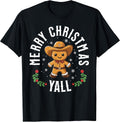 Merry Christmas Yall Gingerbread Cowboy Howdy Western Xmas T-Shirt
