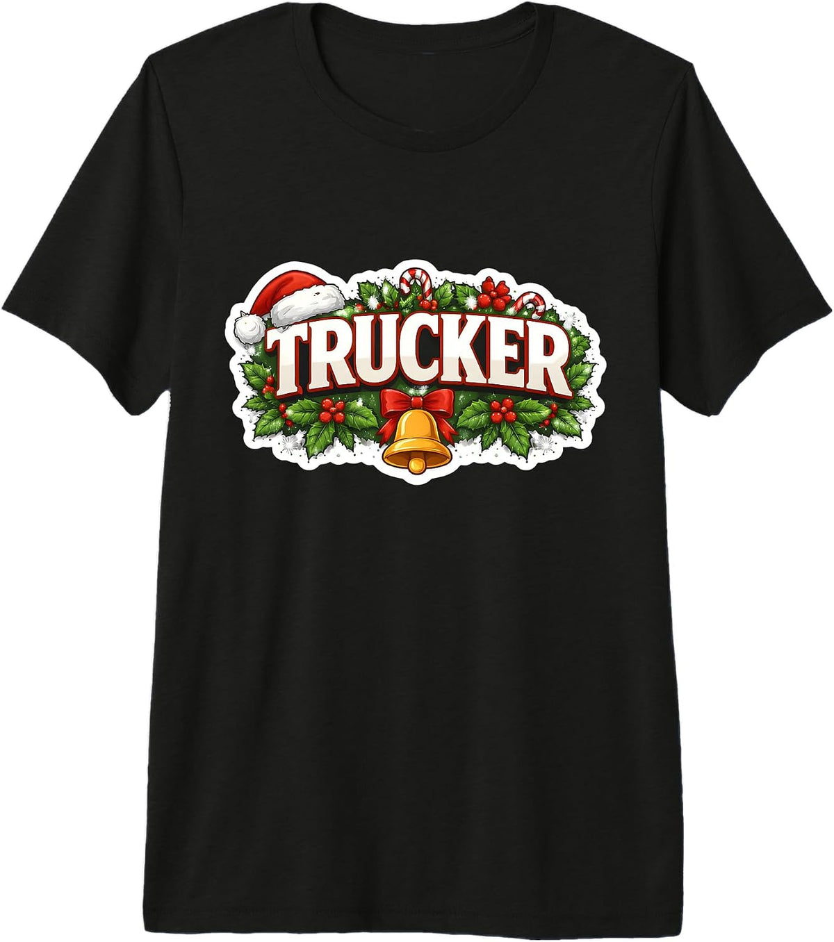Trucker Merry Christmas Truck Driver Truckie Holiday Season Premium Tri-Blend T-Shirt