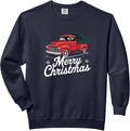 Merry Christmas Red Truck Festive Holiday Tree Comfort Colors Adult Sweatshirt