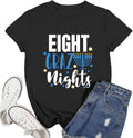 Hanukkah Shirt for Women Jewish Chanukah T-Shirt Eight Crazy Lights Tee Happy Hanukkah Tops
