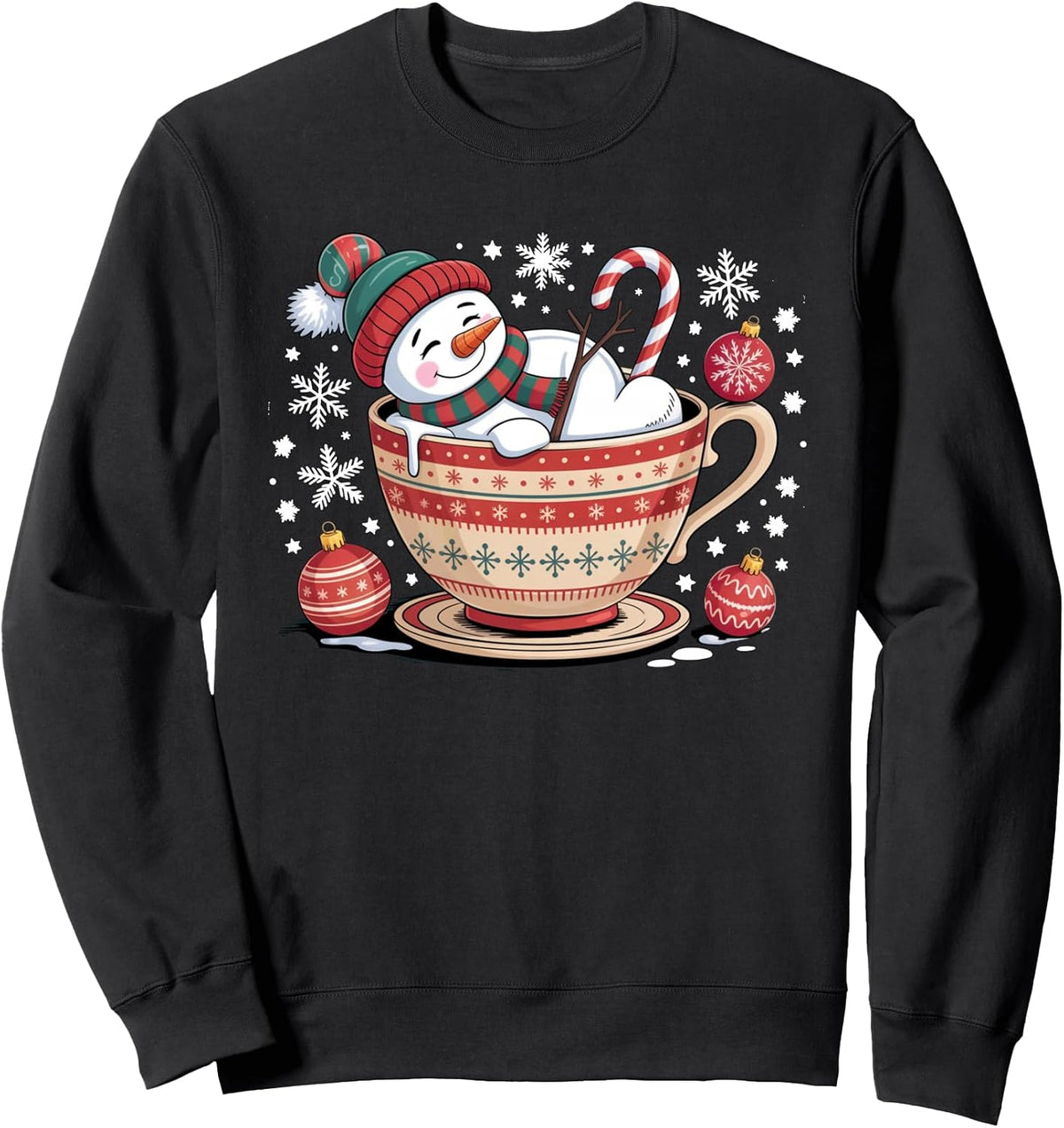 Cute Snowman Christmas Hot Cocoa Winter Cozy Winter Vibes Sweatshirt