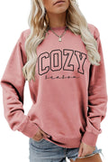 Cozy Season Sweatshirt Coffee Lover Shirt Women Autumn Fall Sweater Funny Weather Crewneck Pullover Tops
