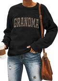 Grandma Sweatshirt Women Grandmother Life Long Sleeve Shirts Heart Floral Casual Mother Nana Life Pullover Top