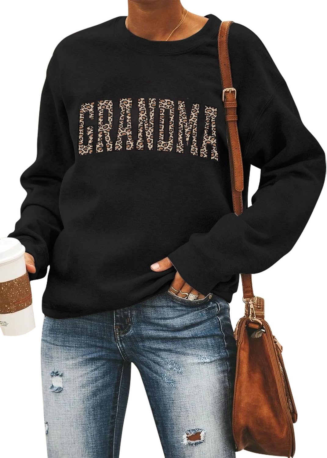 Grandma Sweatshirt Women Grandmother Life Long Sleeve Shirts Heart Floral Casual Mother Nana Life Pullover Top