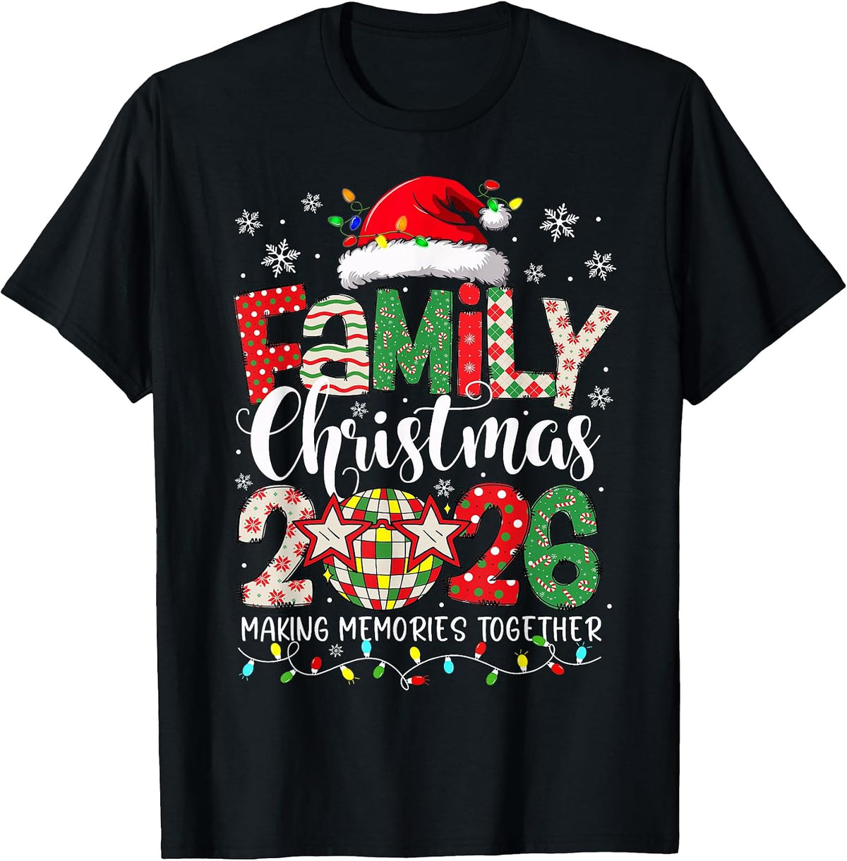 Funny Family Christmas 2026 Matching Pajama Xmas Squad Santa T-Shirt