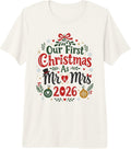 Our First Christmas As Mr & Mrs 2026 Newlywed Couple Premium Tri-Blend T-Shirt